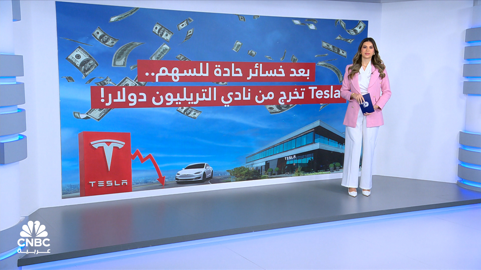 القيمة السوقية لشركة Tesla تتراجع دون تريليون دولار