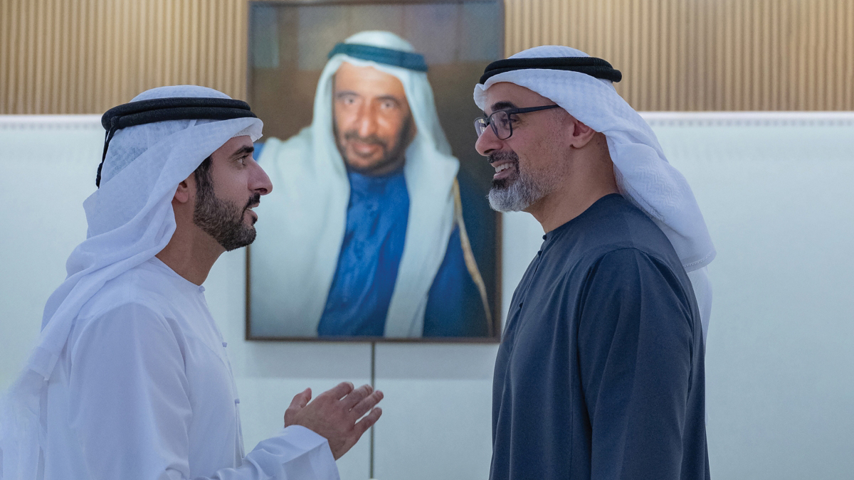 ولي عهد أبوظبي يلتقي ولي عهد دبي على مأدبة إفطار  باستراحة ند الشبا في دبي