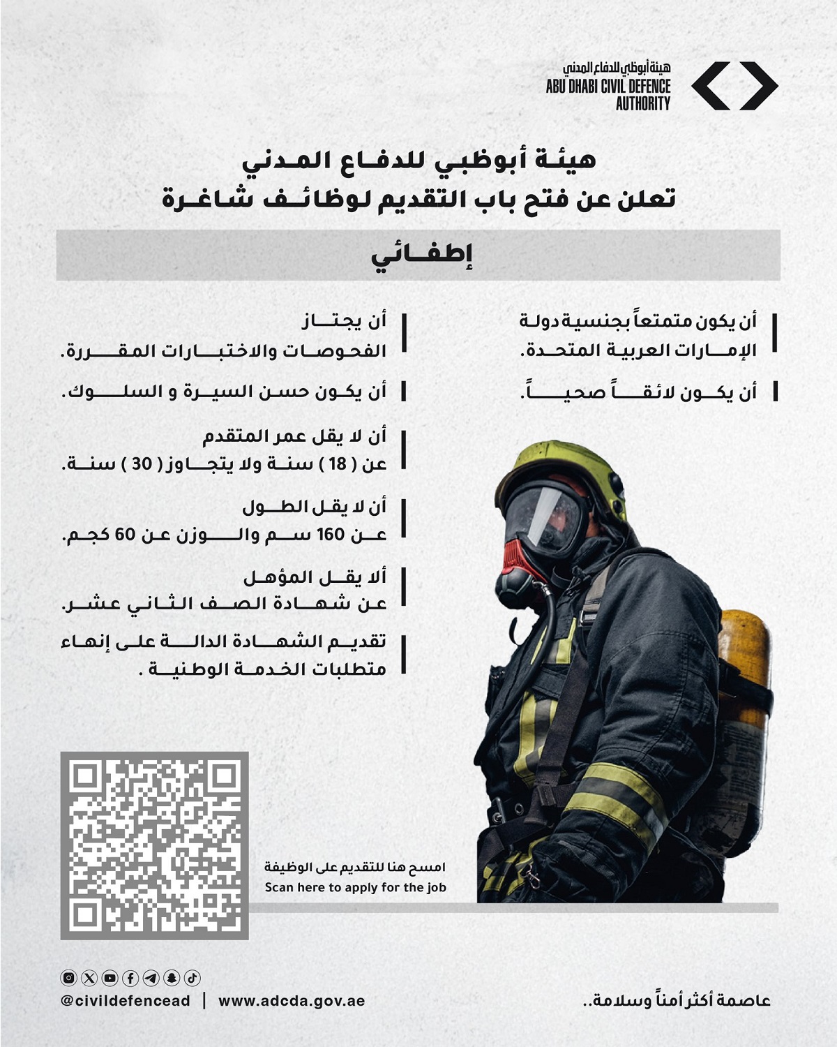 مطلوب إطفائي مواطن.. تعرف إلى الشروط ؟