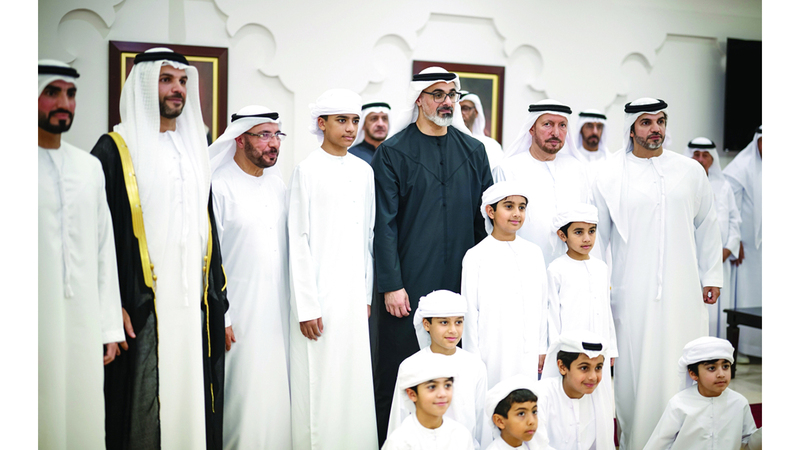 خالد بن محمد بن زايد يحضر حفل استقبال بمناسبة زفاف منصور إبراهيم ناصر العلوي