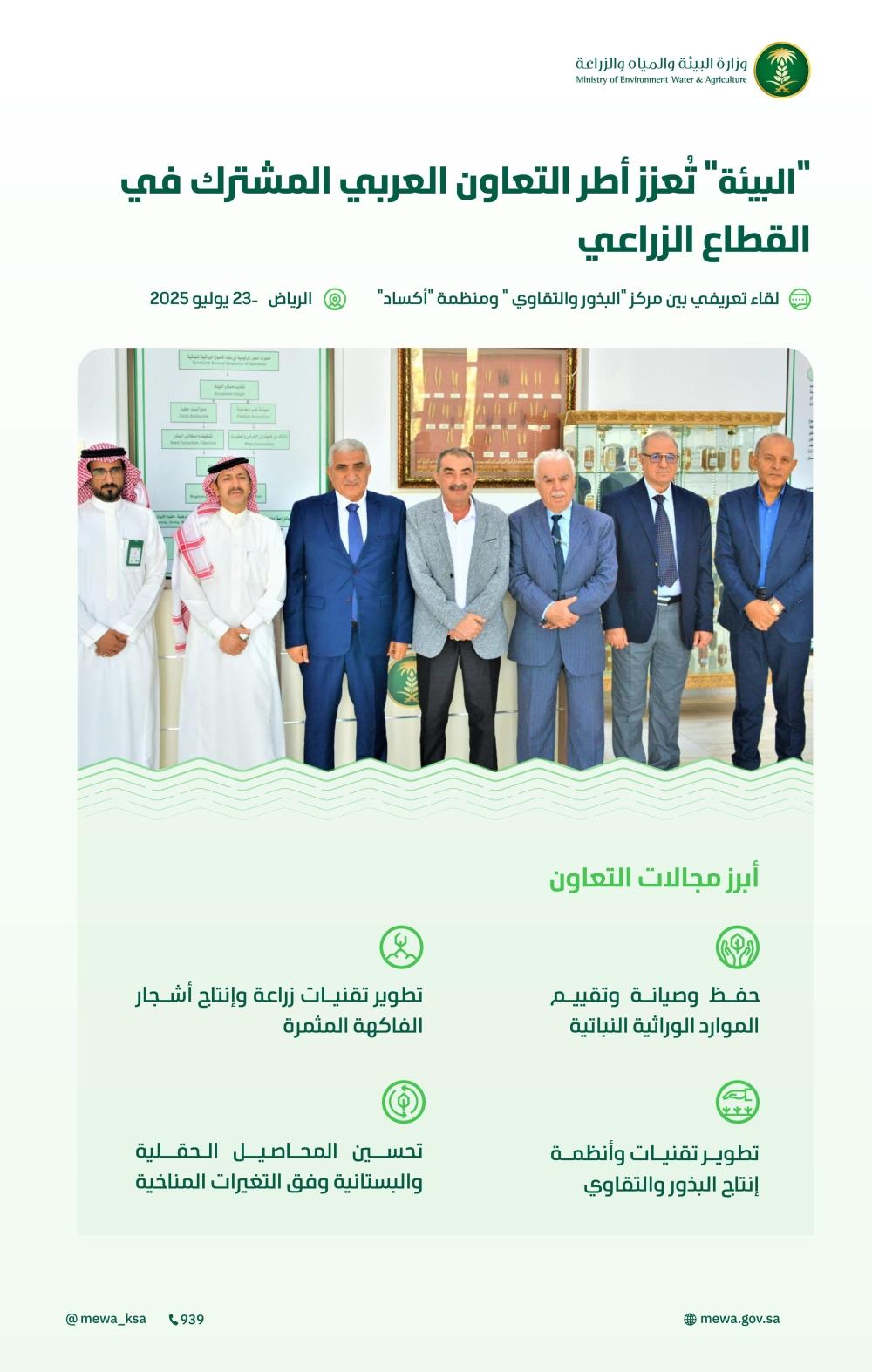 “البيئة” تؤكد أهمية التكامل العربي في تطوير إنتاج وحفظ البذور لتحقيق الأمن الغذائي