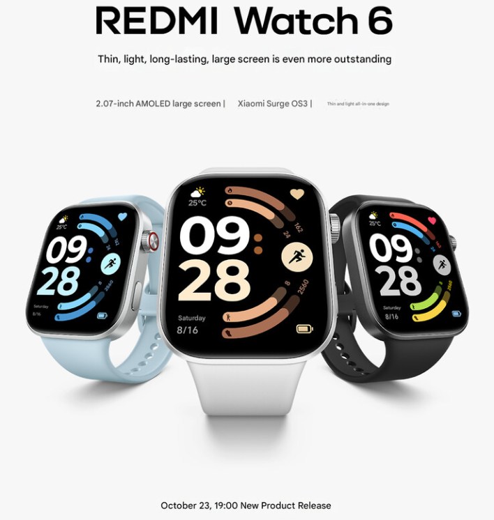 شاومي تكشف عن ساعة Redmi Watch 6 بتصميم محسن وسعر مناسب