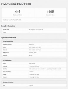 ظهور هاتف HMD Pearl على منصة Geekbench وقد يكون هو نفسه Pulse 2 Pro