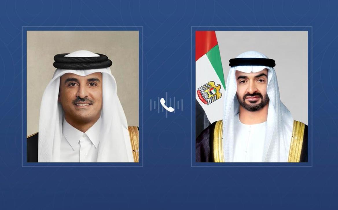 رئيس الدولة وأمير قطر يبحثان هاتفياً العلاقات الأخوية والتطورات في المنطقة