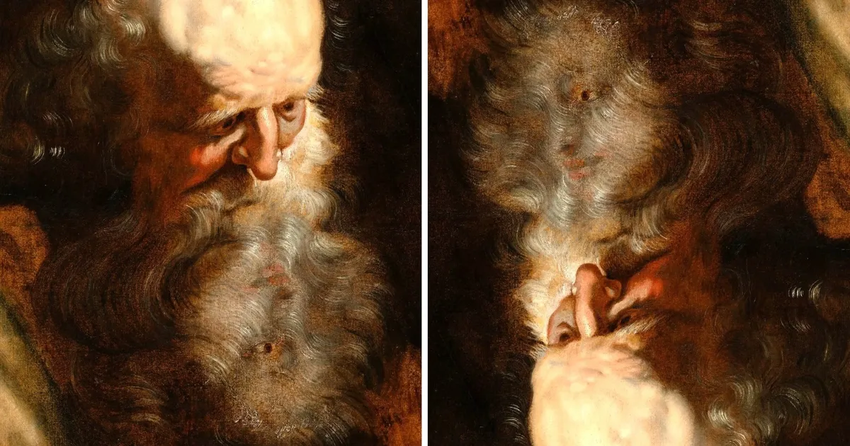 وجه امرأة خلف لحية عجوز .. اكتشاف لوحة مزدوجة لفنان فلمنكي مشهور