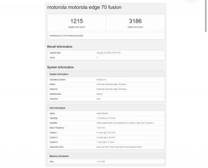 هاتف Motorola Edge 70 Fusion يظهر على Geekbench قبل الإطلاق الرسمي