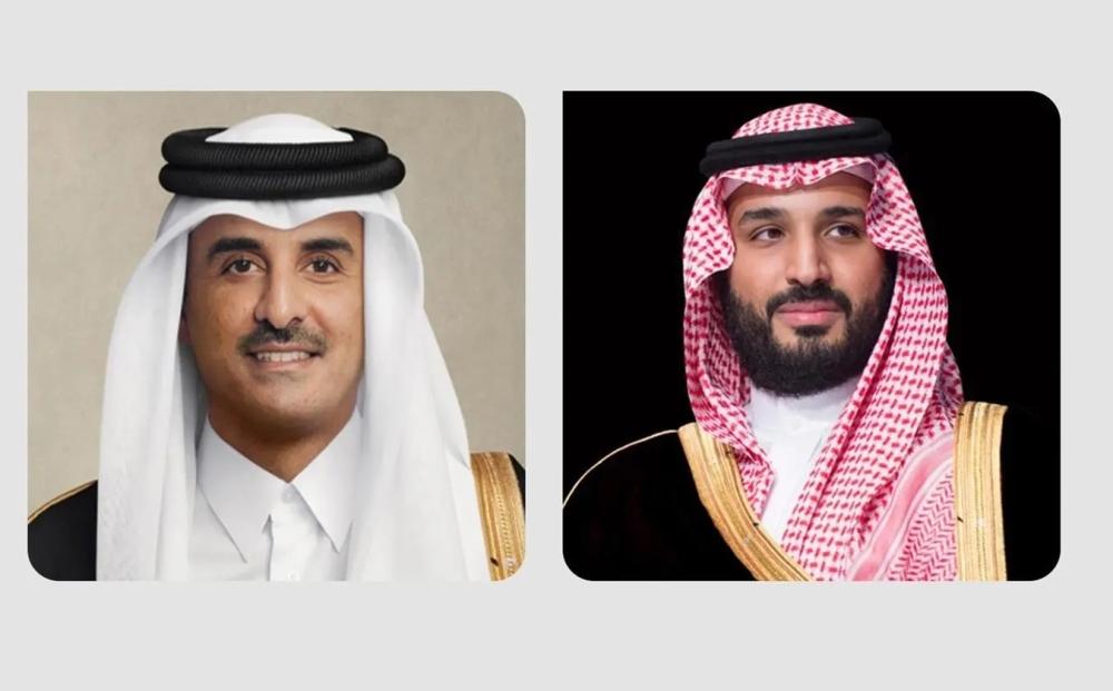 ولي العهد وأمير قطر يبحثان هاتفيًا يبحثان تطورات الأحداث