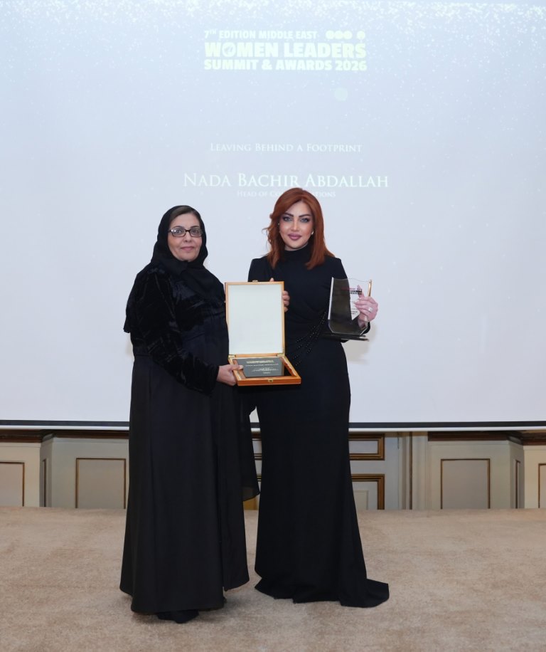 ندى بشير عبدالله ضمن أفضل 100 سيدة قيادية في الشرق الأوسط وتفوز بجائزة " Leaving Behind a Footprint "