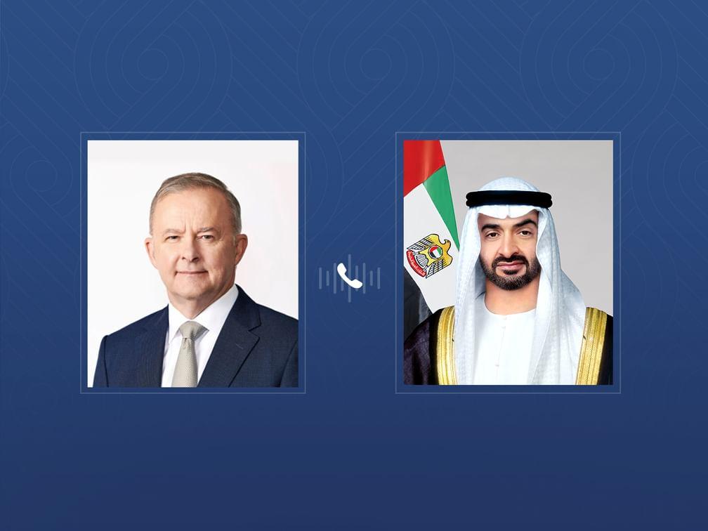 رئيس الدولة ورئيس الوزراء الأسترالي يبحثان هاتفياً التطورات في المنطقة وتداعياتها على أمنها واستقرارها