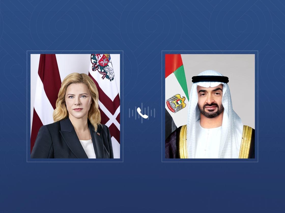 رئيس الدولة يتلقى اتصالاً هاتفياً من رئيسة وزراء لاتفيا أدانت خلاله الاعتداءات الإيرانية التي استهدفت الإمارات