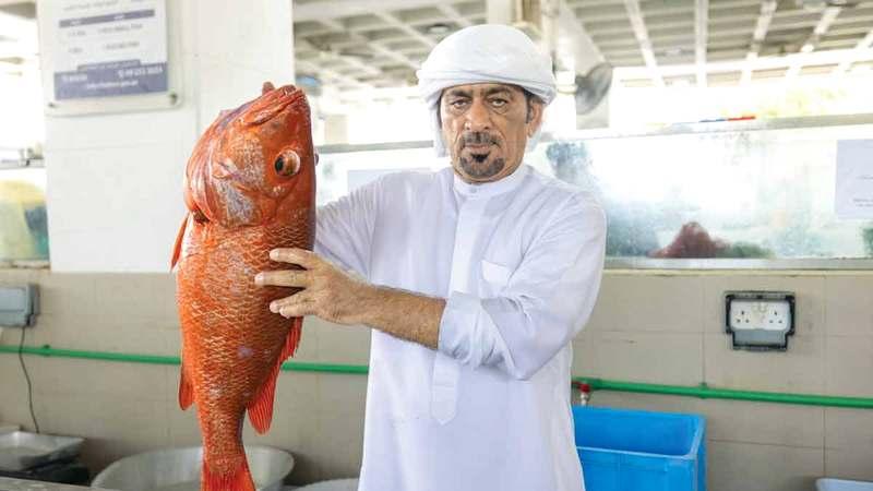 ناصر.. مواطن ينافس الباعة في سوق السمك