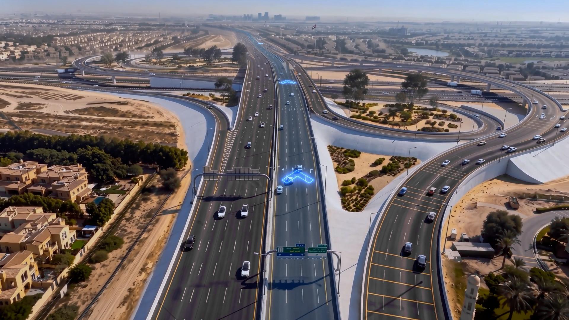 بطول 700 متر.. دبي تفتتح جسراً على تقاطع شارعي القدرة والشيخ زايد بن حمدان آل نهيان
