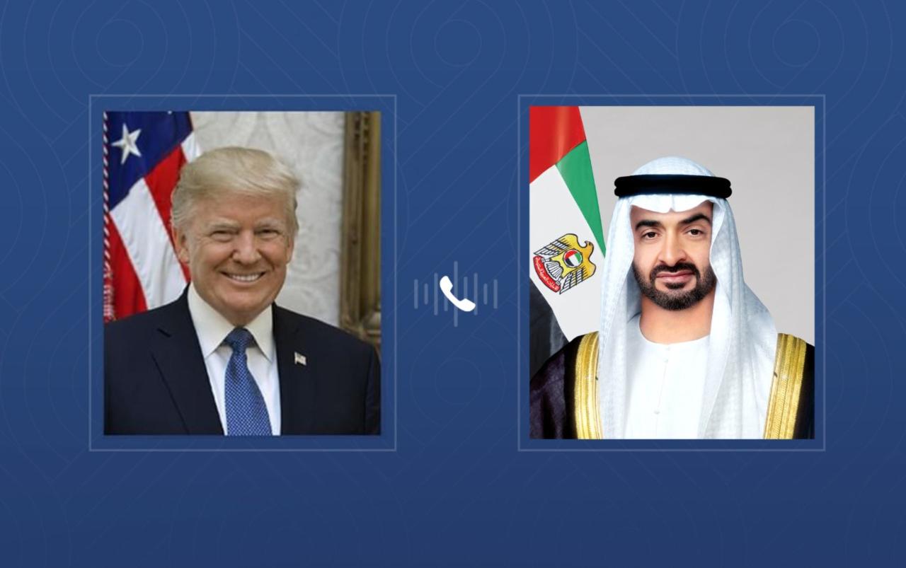 رئيس الدولة والرئيس الأميركي يبحثان هاتفياً التعاون المشترك والتطورات بالمنطقة