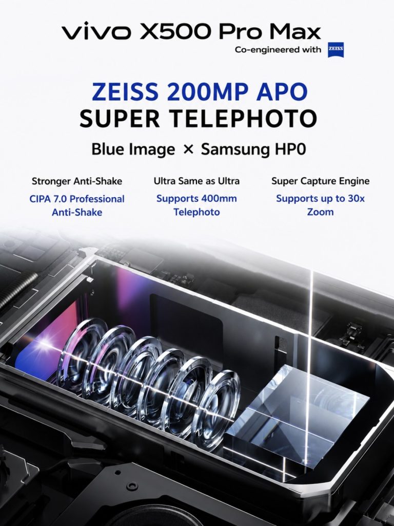 تسريب جديد يكشف تصميم vivo X500 Pro Max.. إعداد كاميرات ضخم يلفت الأنظار
