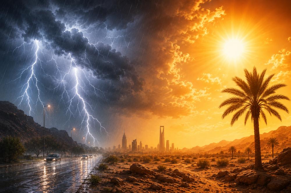 طقس الثلاثاء.. استمرار الأمطار الرعدية ودرجات الحرارة المرتفعة
