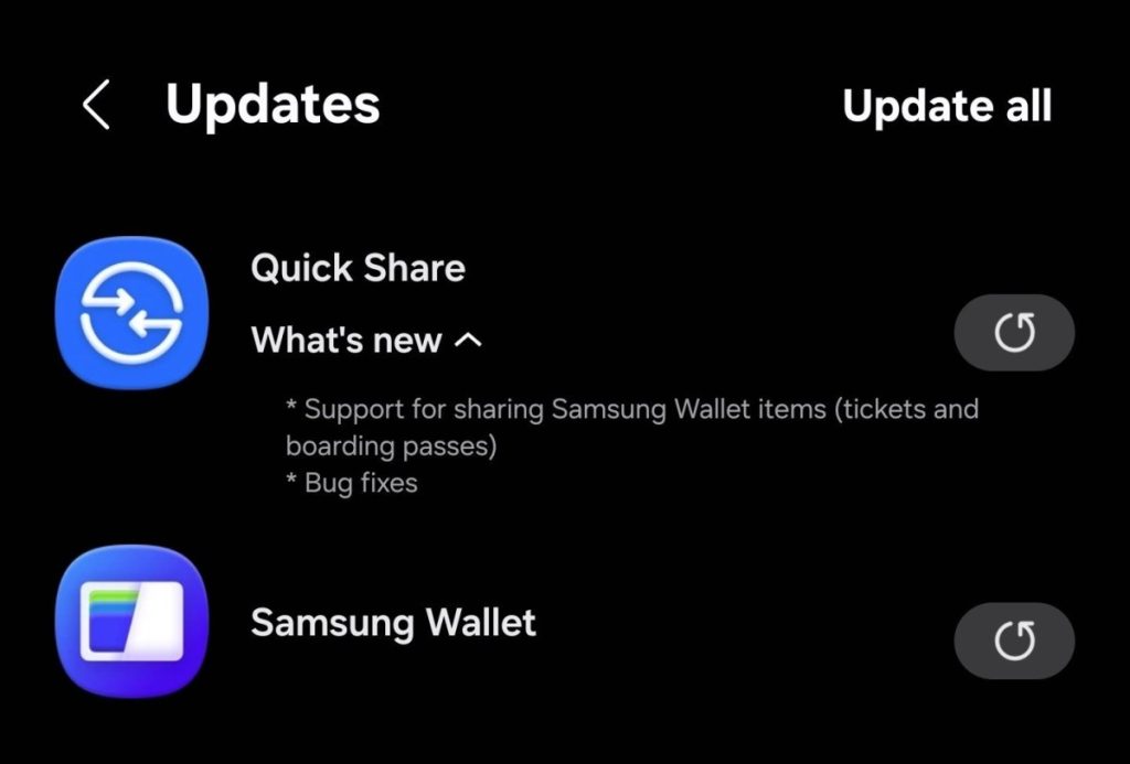 سامسونج تتيح الآن مشاركة عناصر Samsung Wallet عبر Quick Share