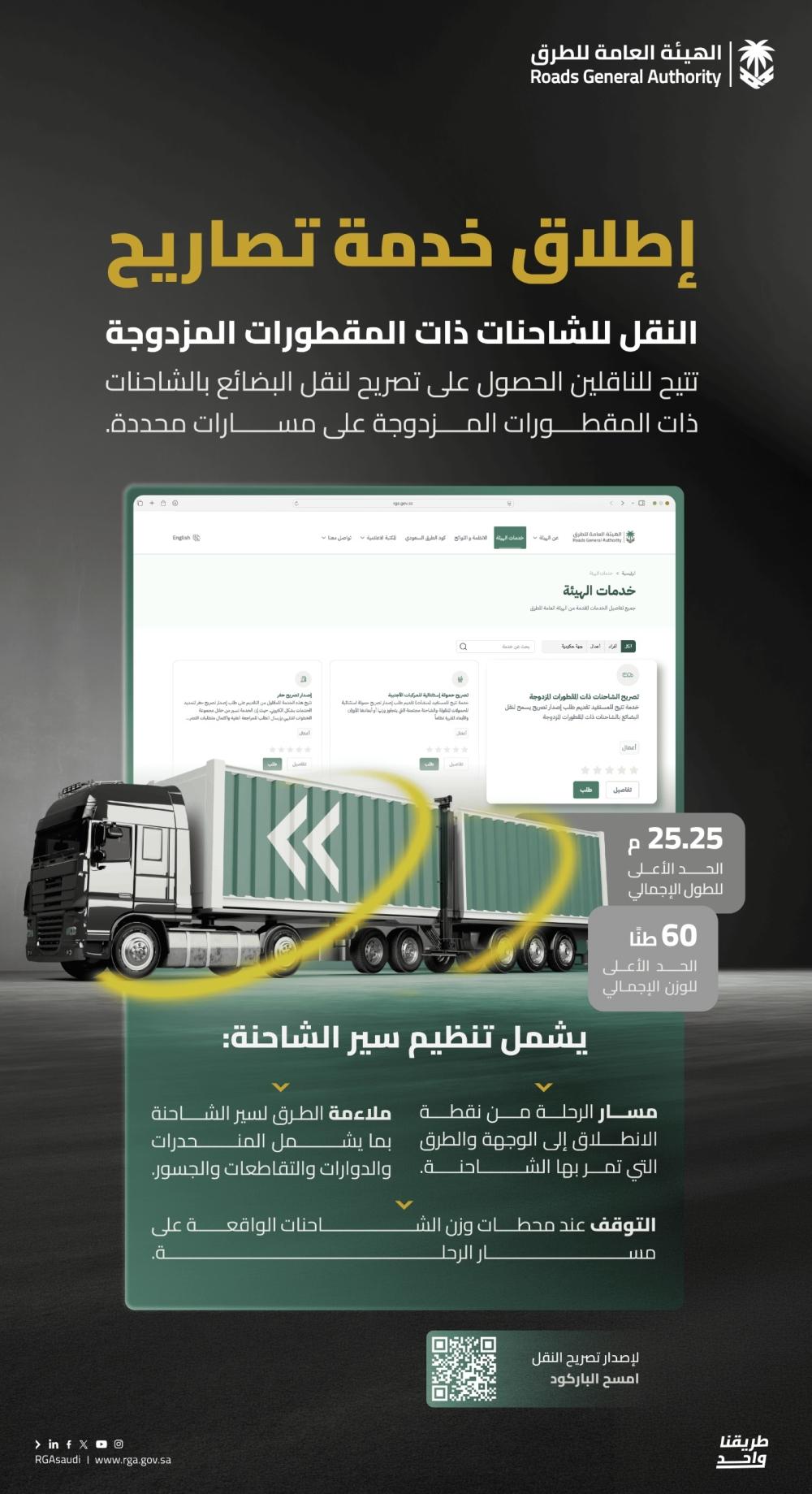 تنظيم جديد للشاحنات ذات المقطورات المزدوجة.. تصريح لكل شاحنة ومسارات محددة-عاجل
