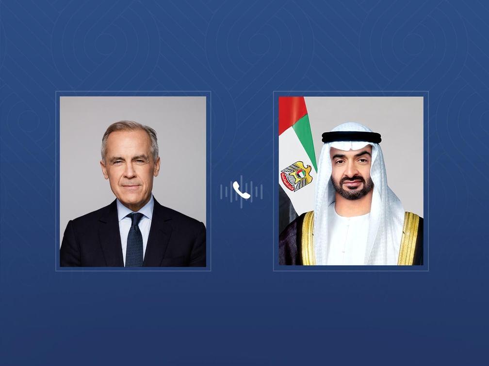 رئيس الدولة ورئيس وزراء كندا يبحثان خلال اتصال هاتفي تعزيز علاقات التعاون بين البلدين والتطورات الإقليمية