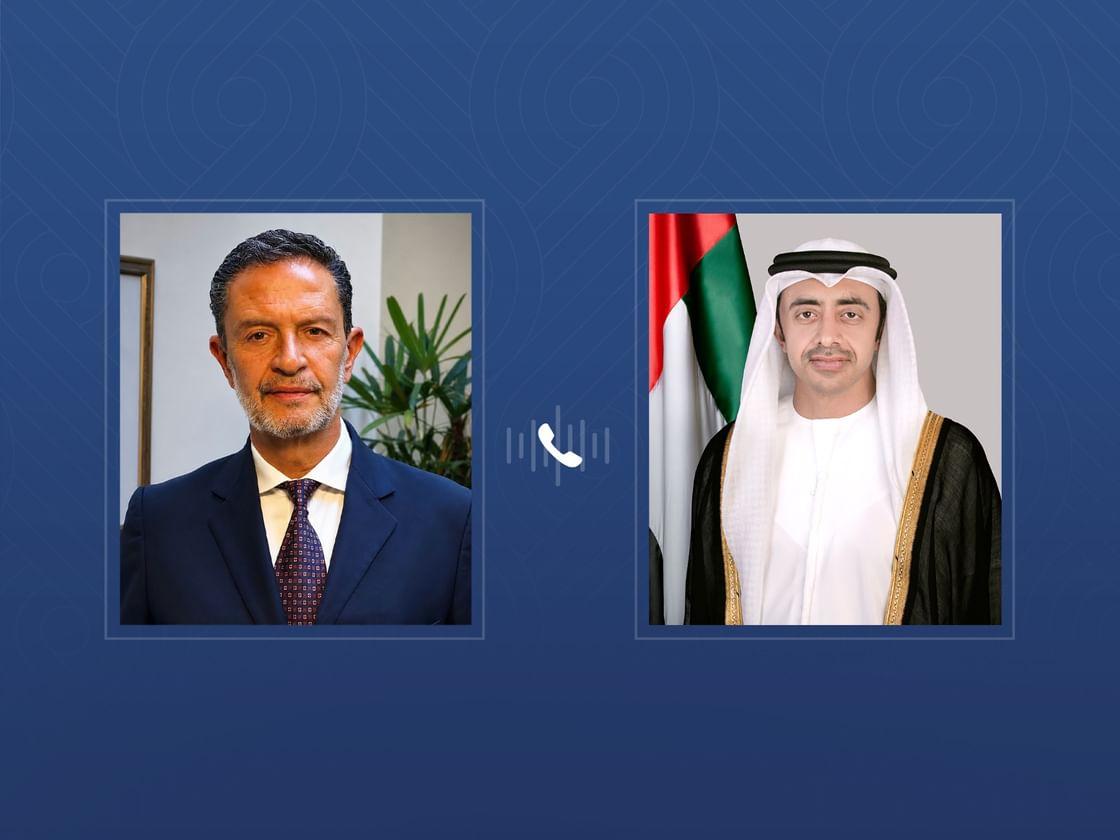 عبدالله بن زايد يهنئ هاتفياً وزير خارجية كولومبيا ويبحثان تعزيز العلاقات الثنائية