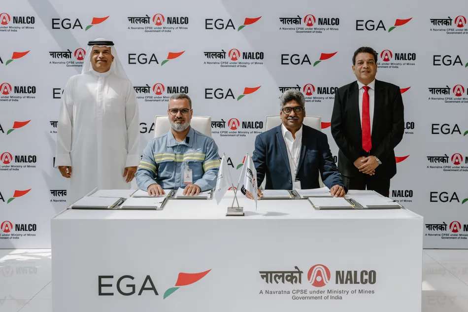 الإمارات العالمية للألمنيوم توقع اتفاقية مع نالكو لنقل تقنيتها الصناعية المطورة في الإمارات إلى الهند
