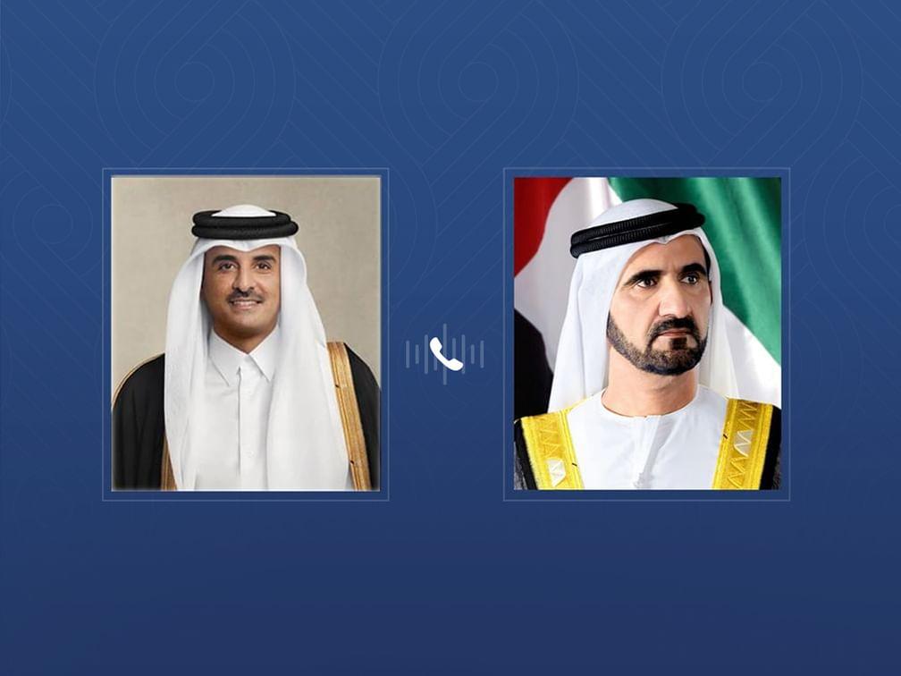 محمد بن راشد يتقبّل خلال اتصال هاتفي تعازي أمير دولة قطر في وفاة الشيخ أحمد بن راشد